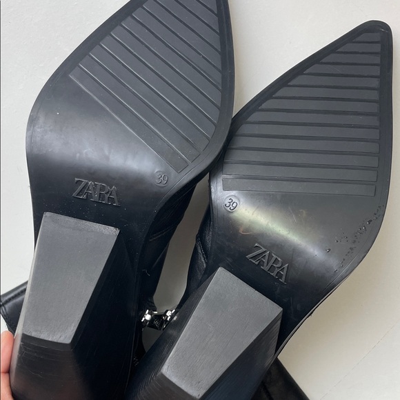 Zara Black Leather Women's Boots - Picture 8 of 12